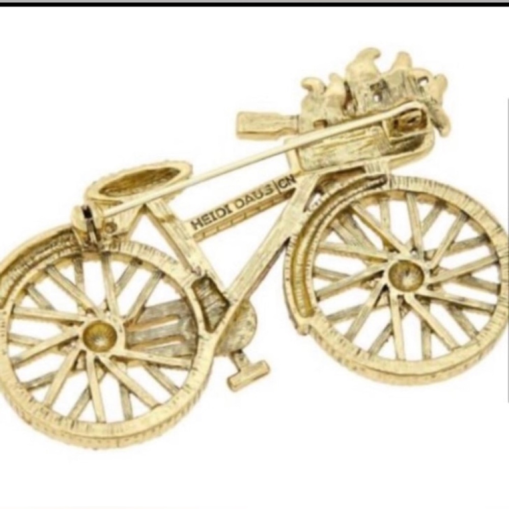 Heidi Daus “Summertime Ride” Colorful Bicycle Brooch with Rhinestones - Picture 3 of 5